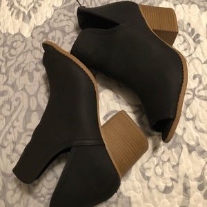 Open toe booties